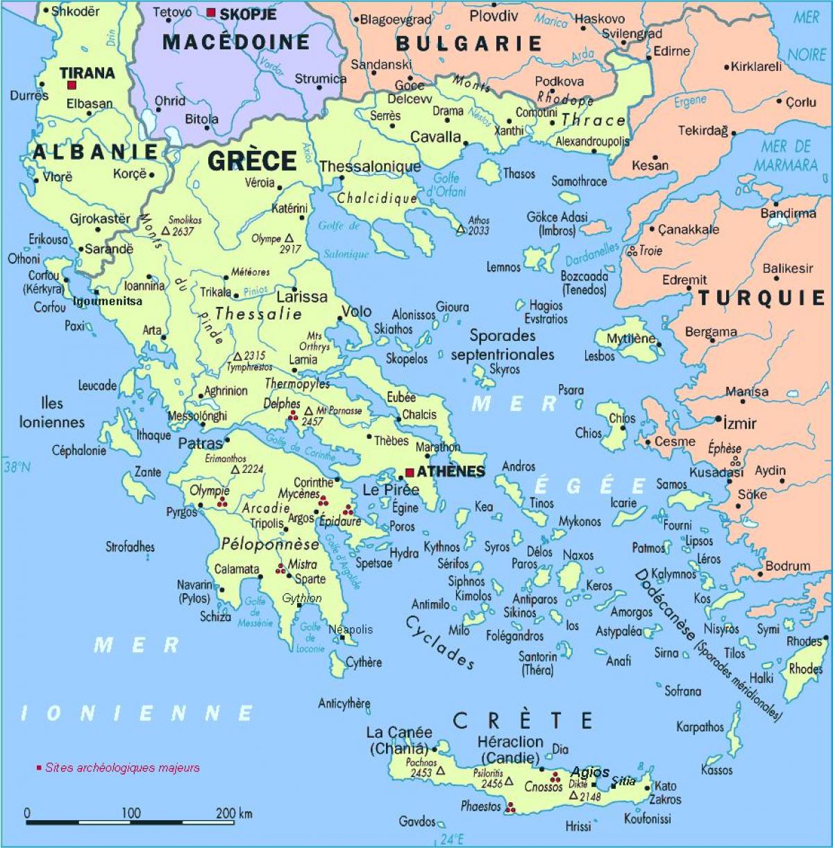 karta grcke Otok Grčke   karta Grčke s otocima (Južna Europa   Europa) karta grcke